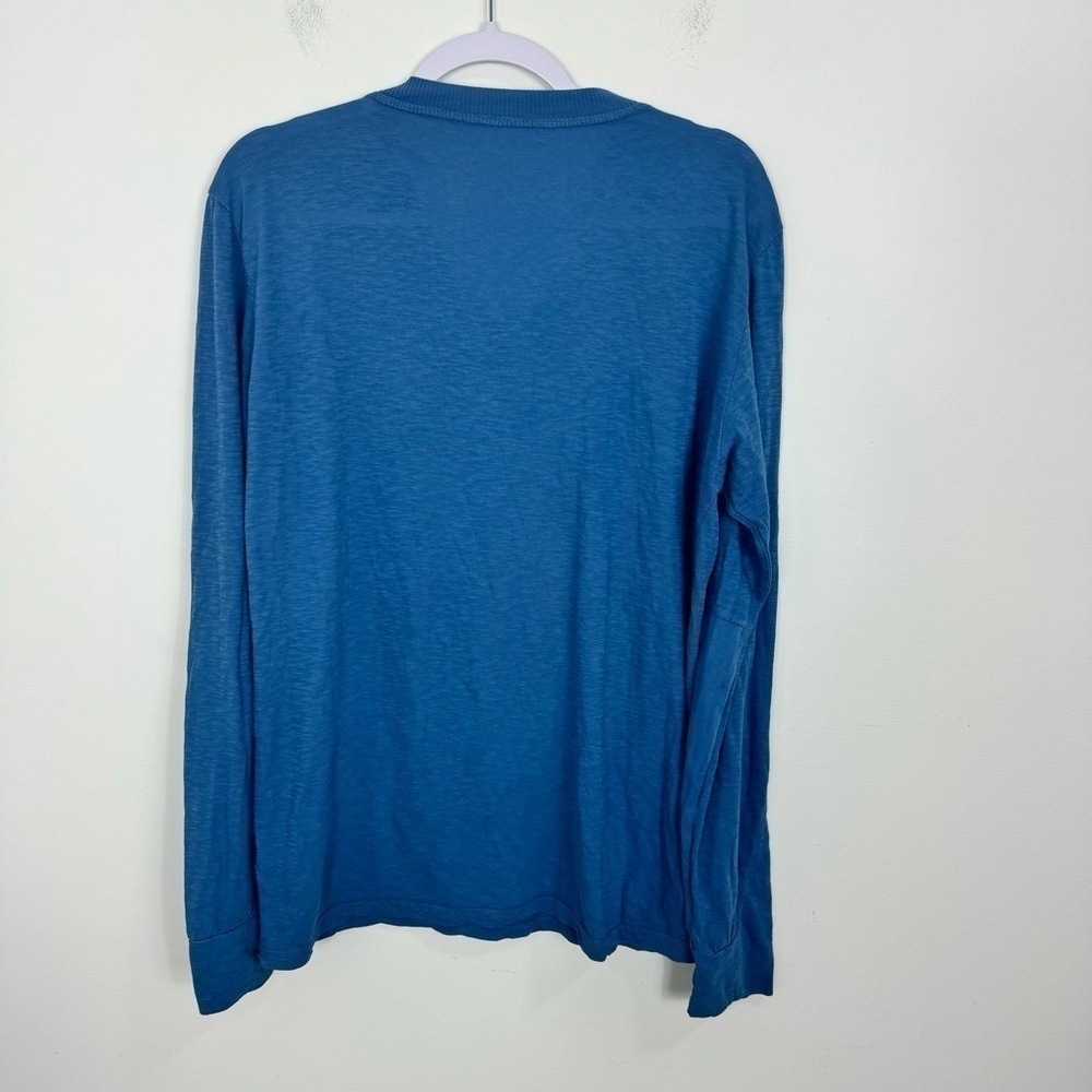 Crossley Women’s Blue Lightweight Cotton Knit Long Sleeve V-Neck Shirt | Size L - Picture 3 of 9